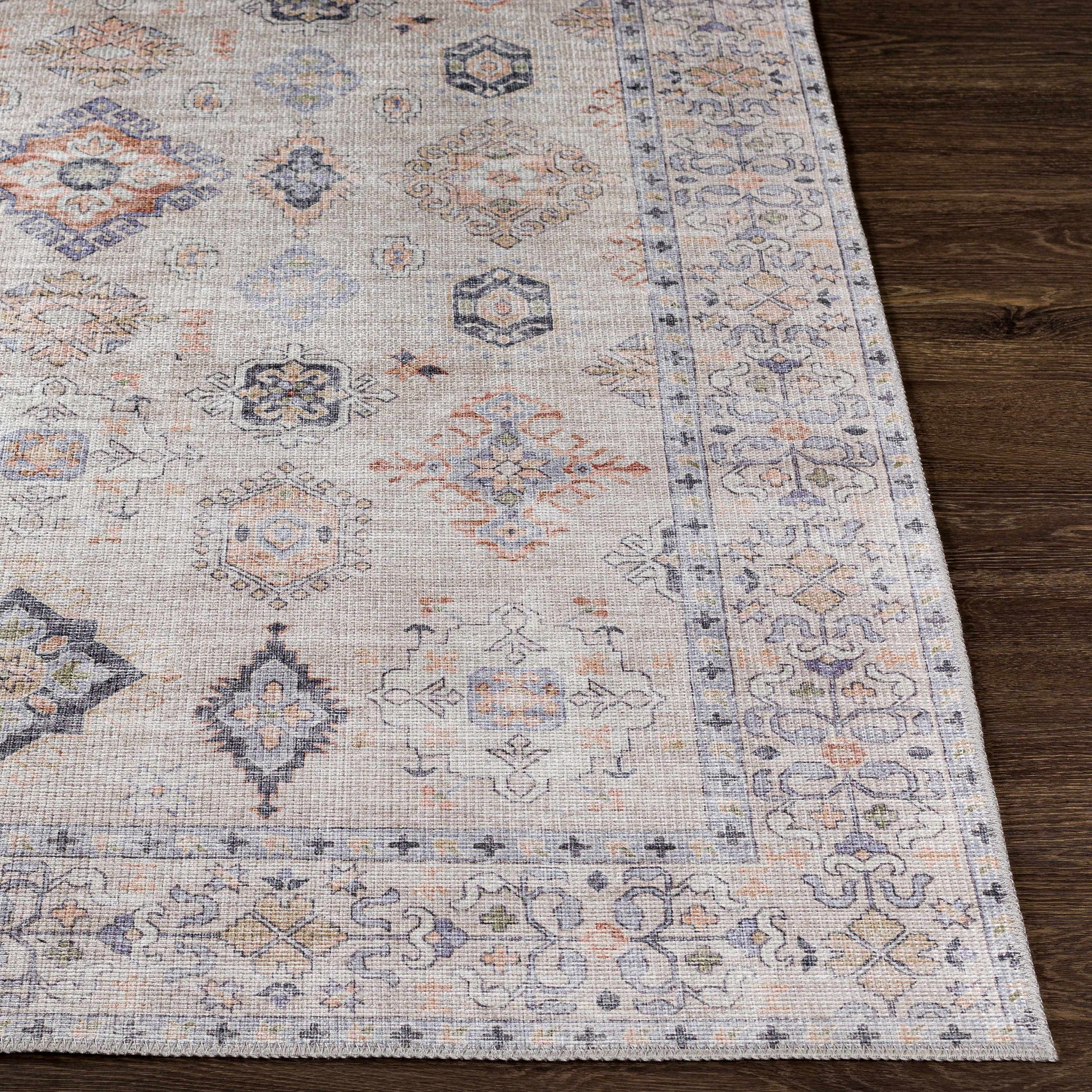 Beige Beckett Vintage Washable Area Rug - Promo