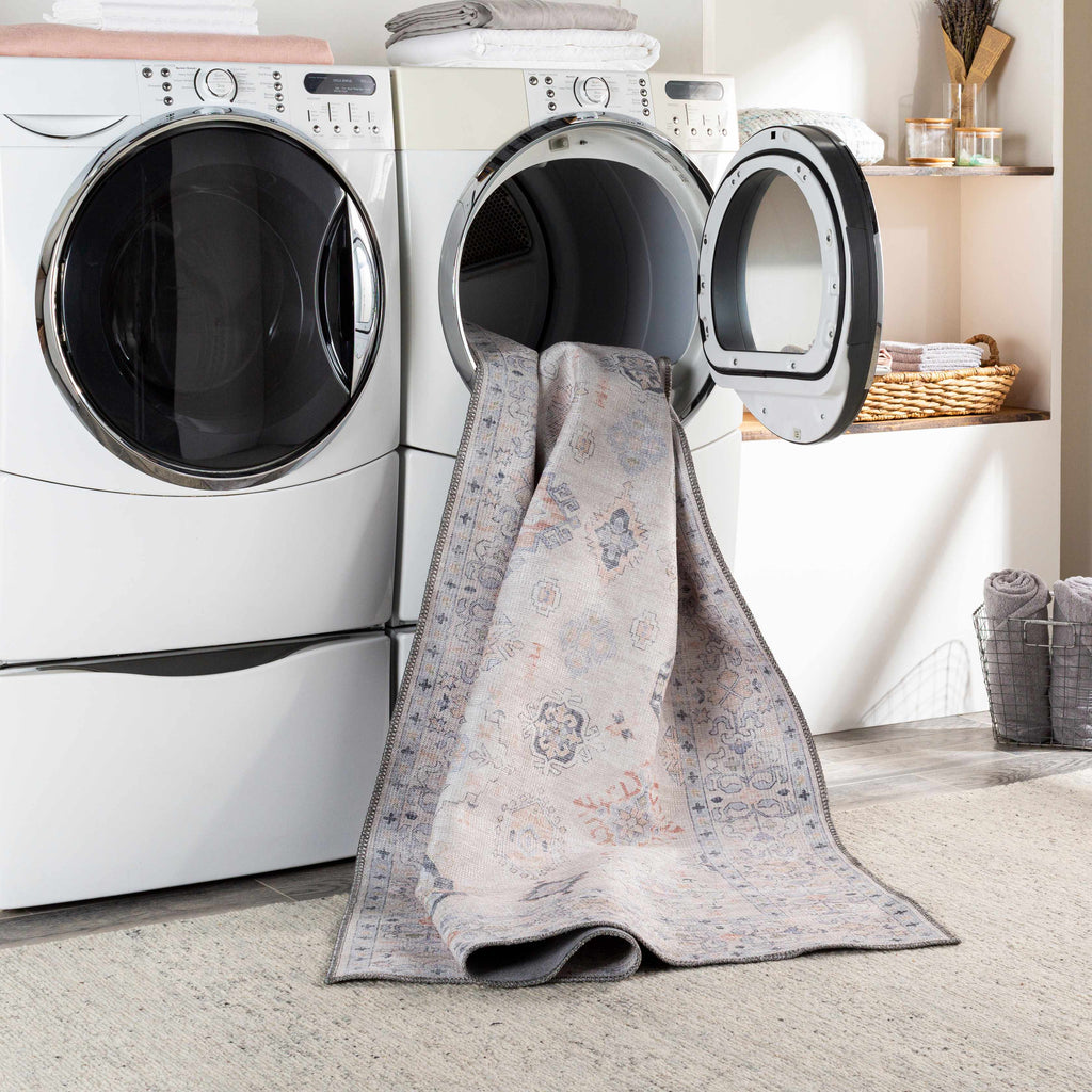 Beige Beckett Vintage Washable Area Rug - Promo