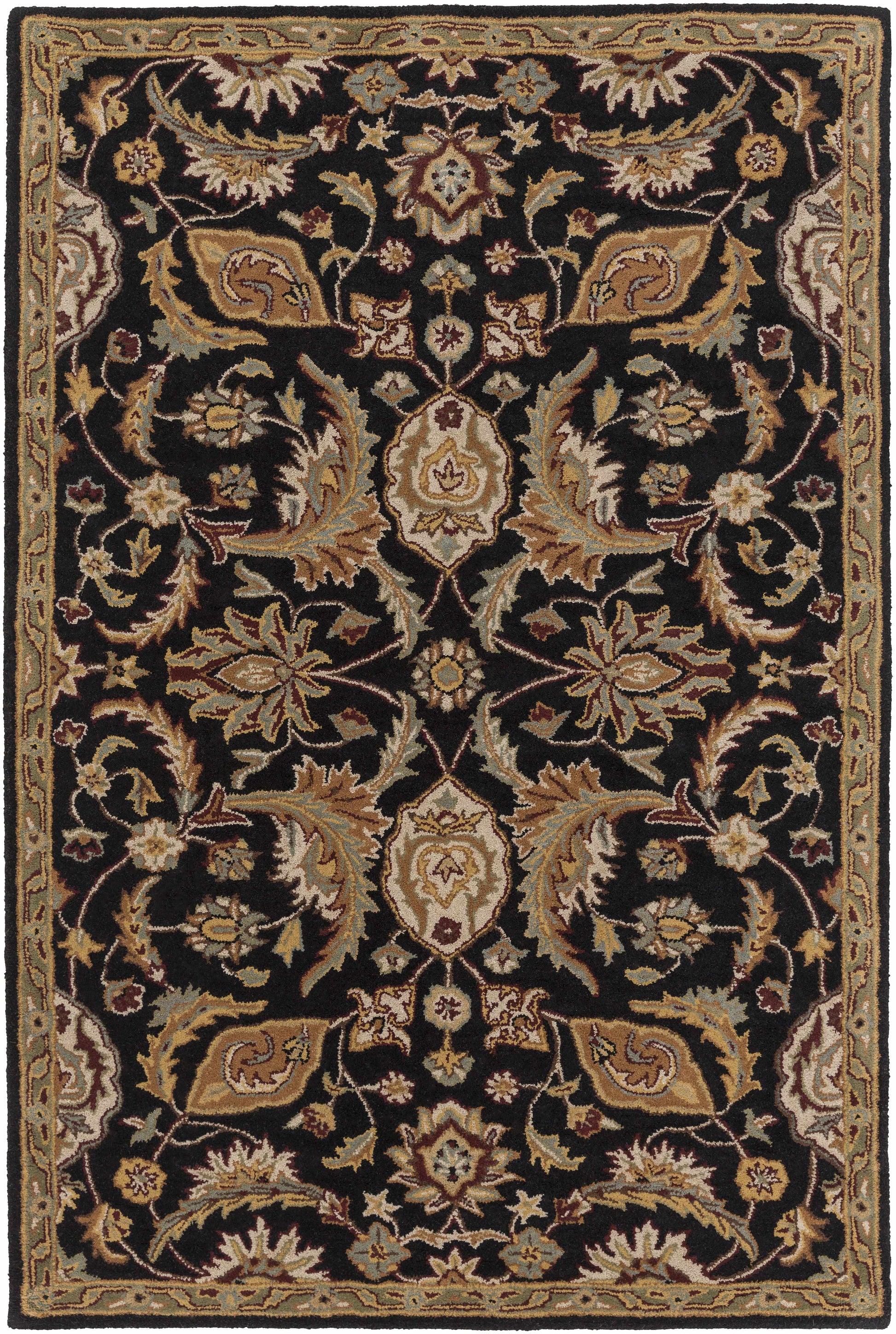 Blomkest Black&Yellow Traditional Wool Carpet