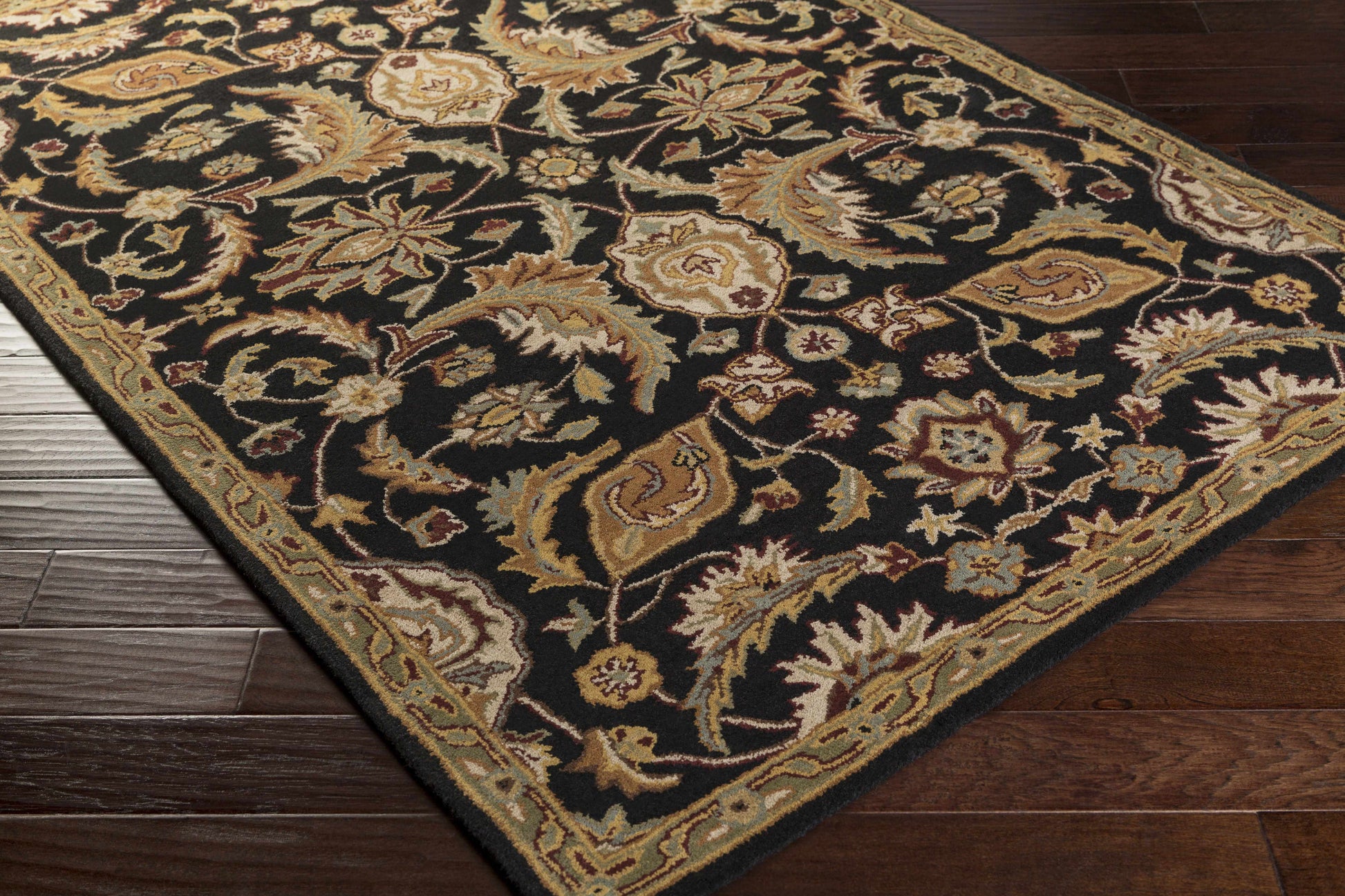 Blomkest Black&Yellow Traditional Wool Carpet