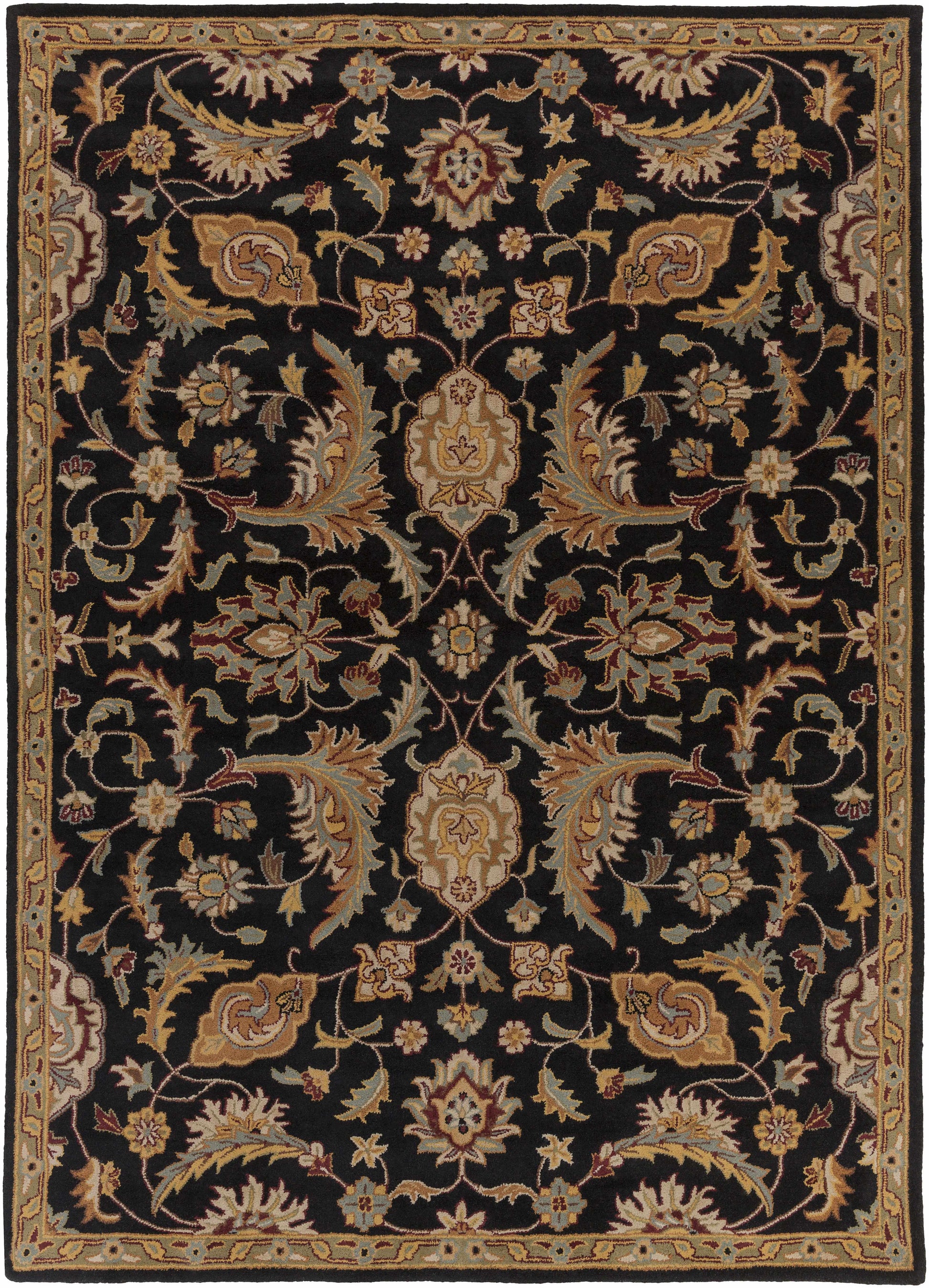 Blomkest Black&Yellow Traditional Wool Carpet