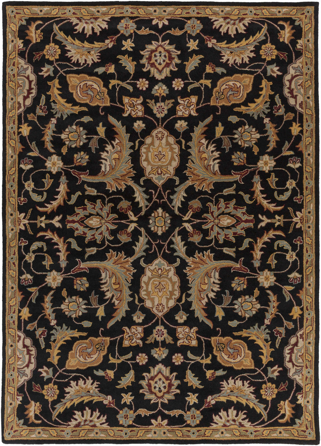 Blomkest Black&Yellow Traditional Wool Carpet
