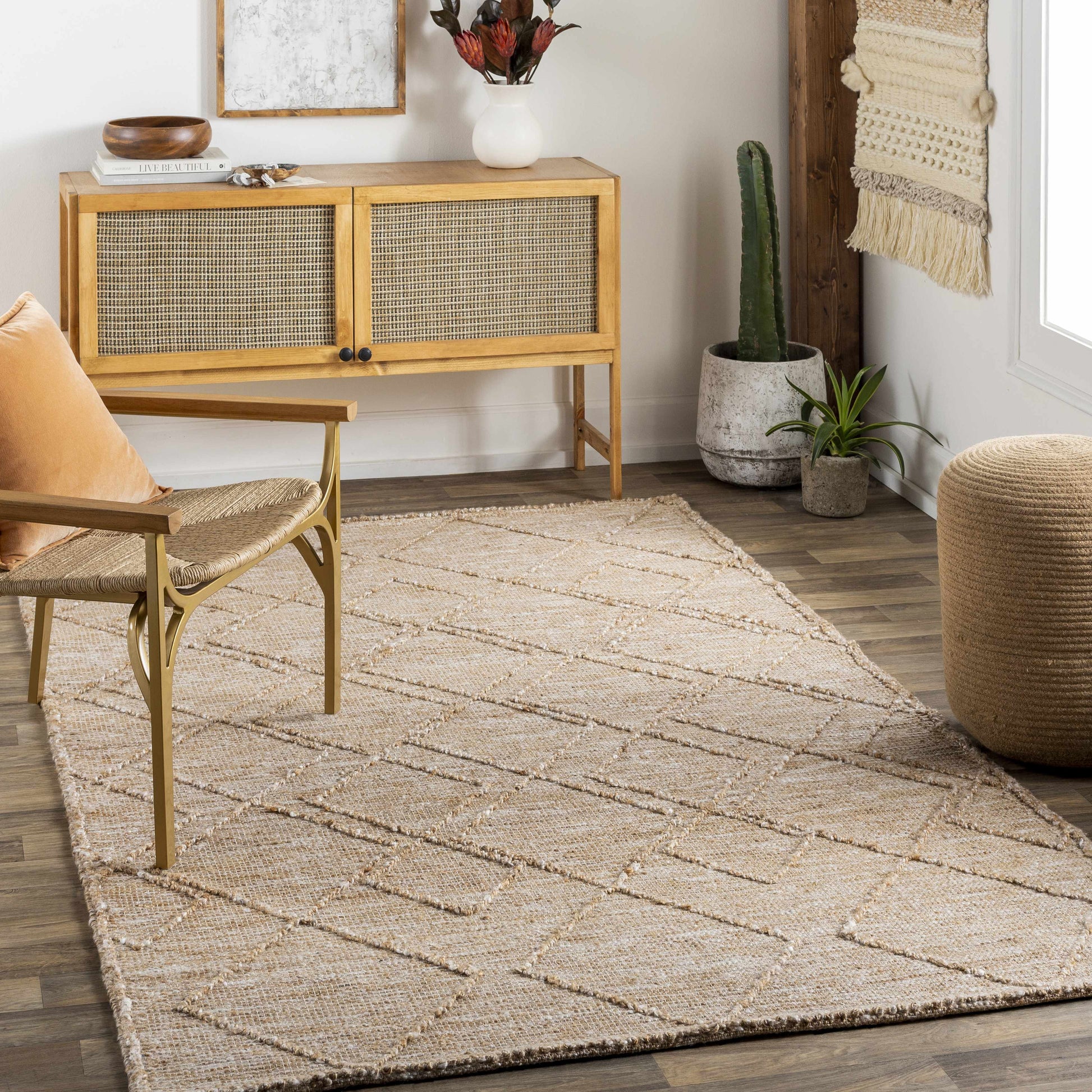 Buse Hand Woven Beige Area Rug - Clearance