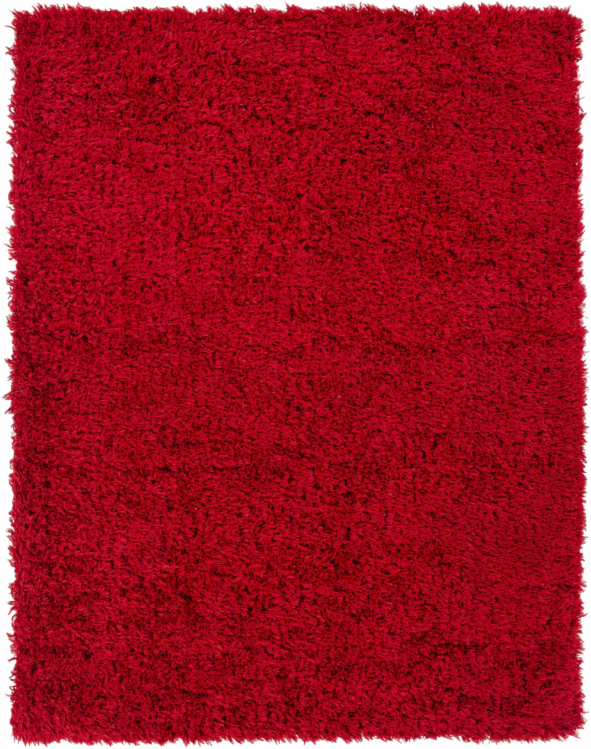 Siari Solid Red Shag Area Rug - Clearance