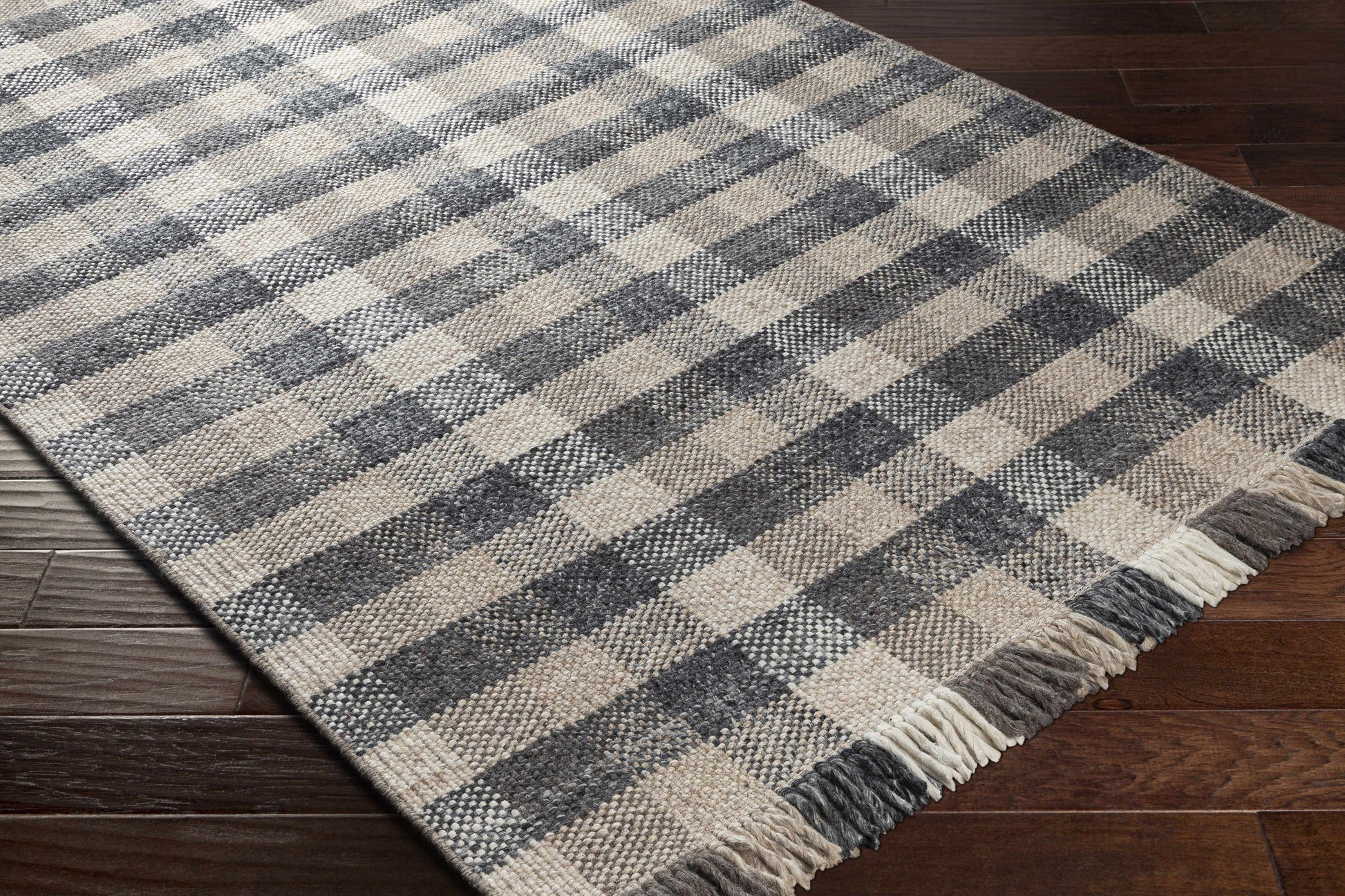 Chilliwack Gray Plaid Wool Rug