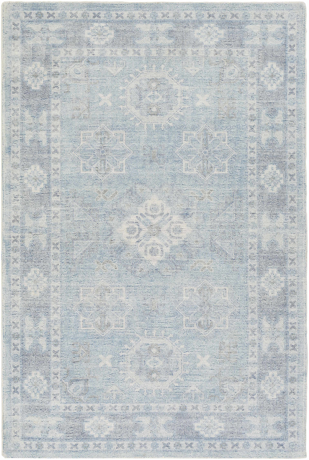 Calderbank Sky Blue Wool-Blend Area Rug