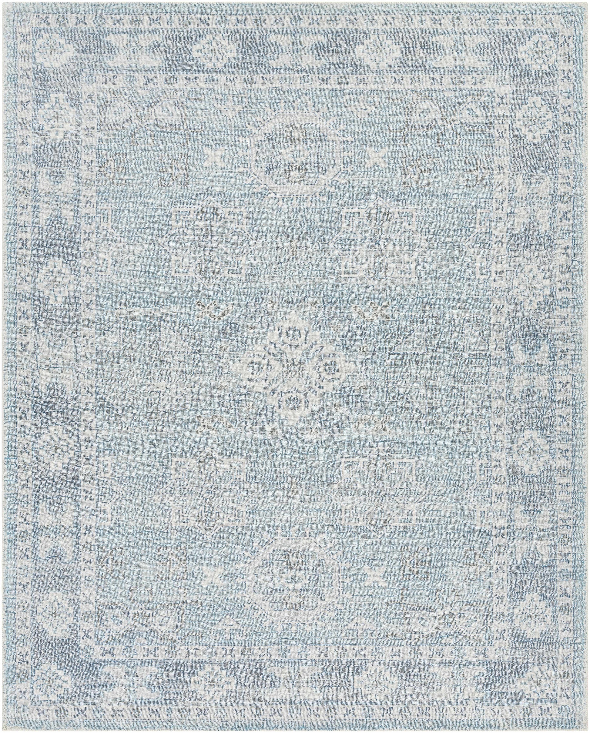 Calderbank Sky Blue Wool-Blend Area Rug