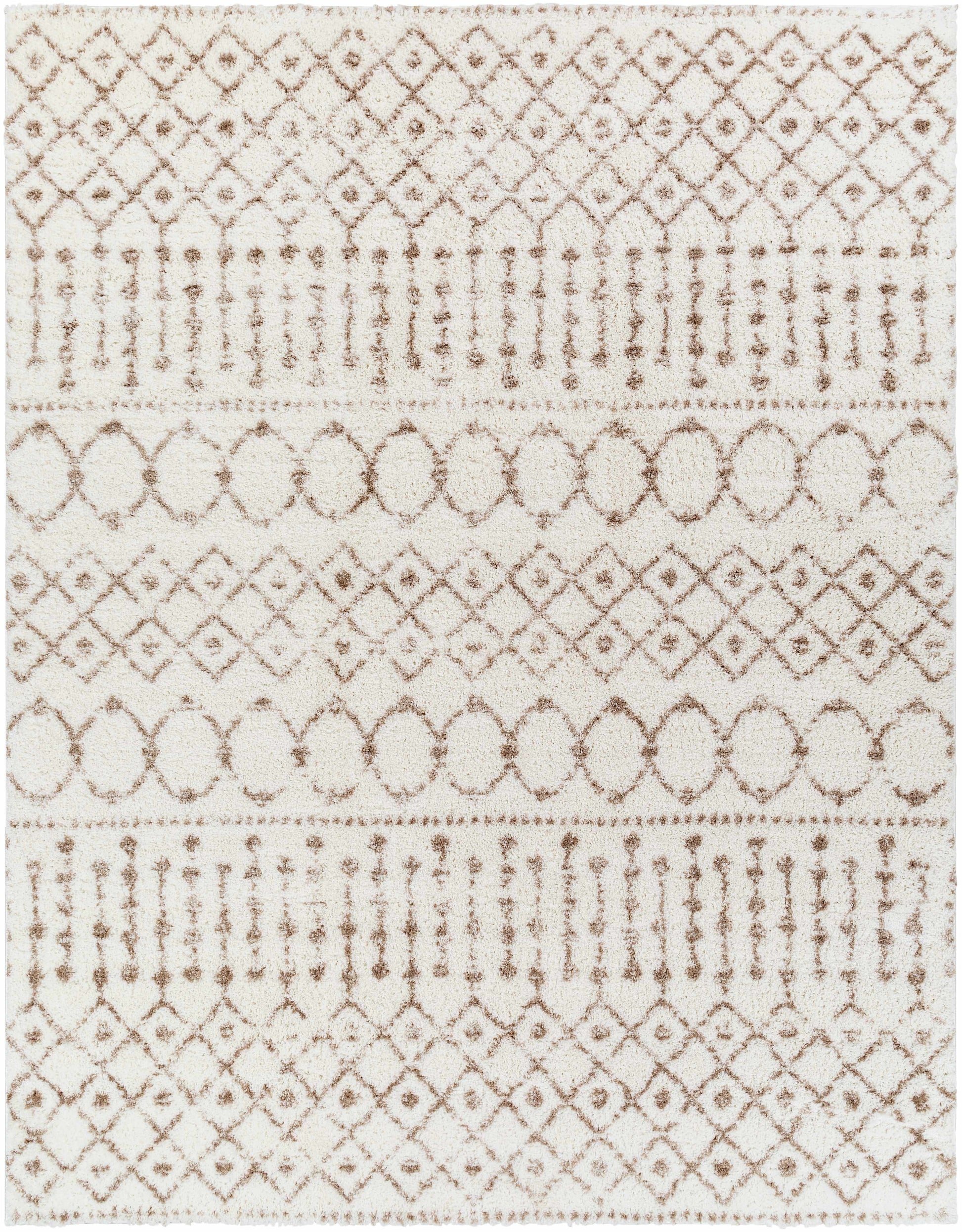 Monarch Cream&Tan Trellis Plush Rug