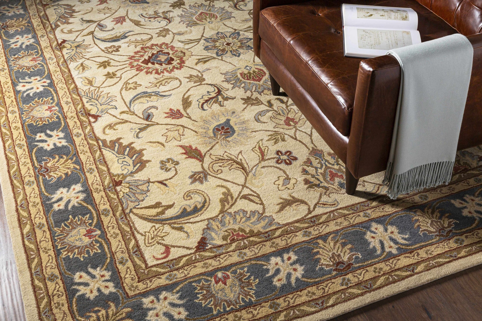 Cherryfield 1125 Yellow & Sage Wool Rug