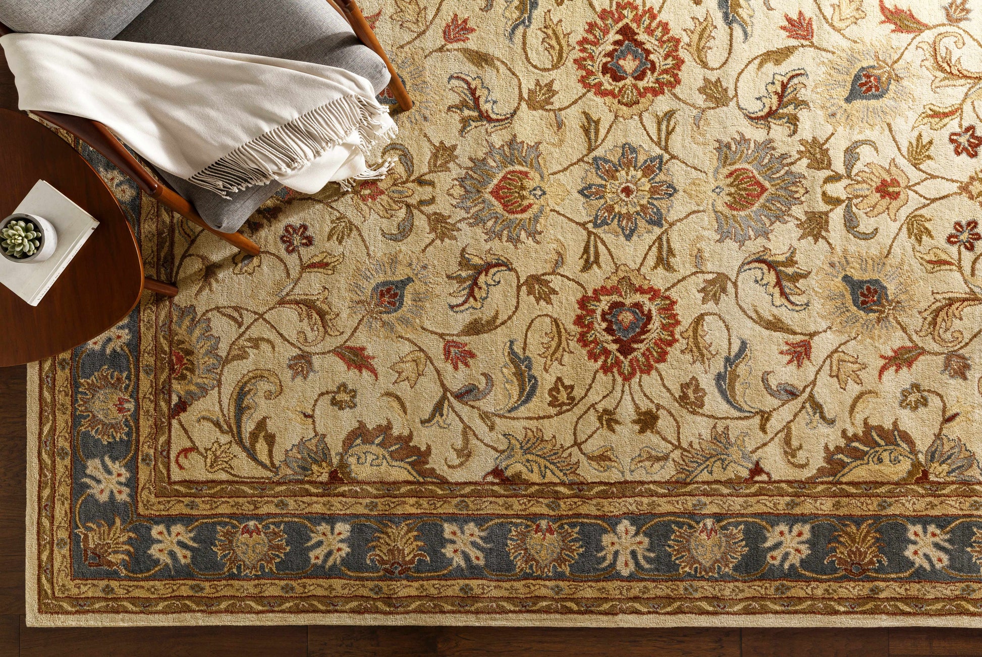 Cherryfield 1125 Yellow & Sage Wool Rug