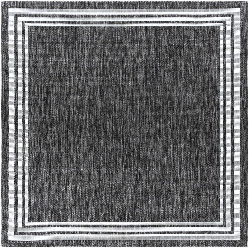 Coonamble Bordered Antrasit Outdoor Rug