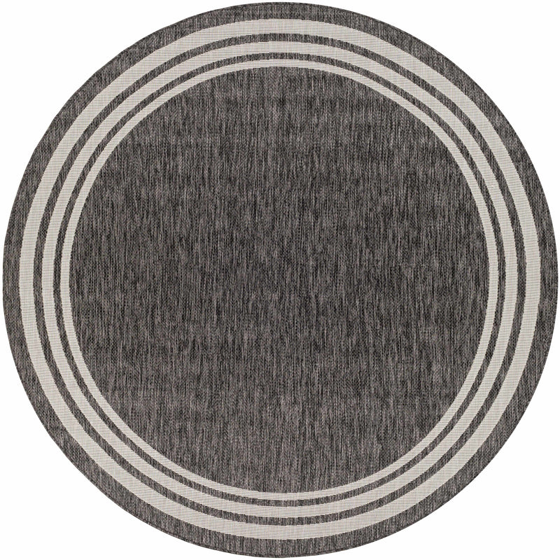 Coonamble Bordered Antrasit Outdoor Rug
