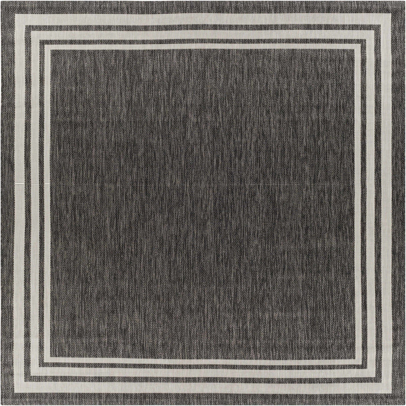 Coonamble Bordered Antrasit Outdoor Rug
