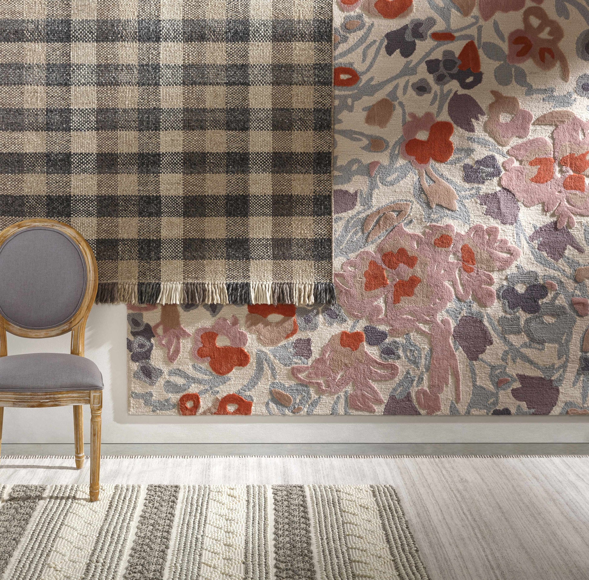 Chilliwack Gray Plaid Wool Rug