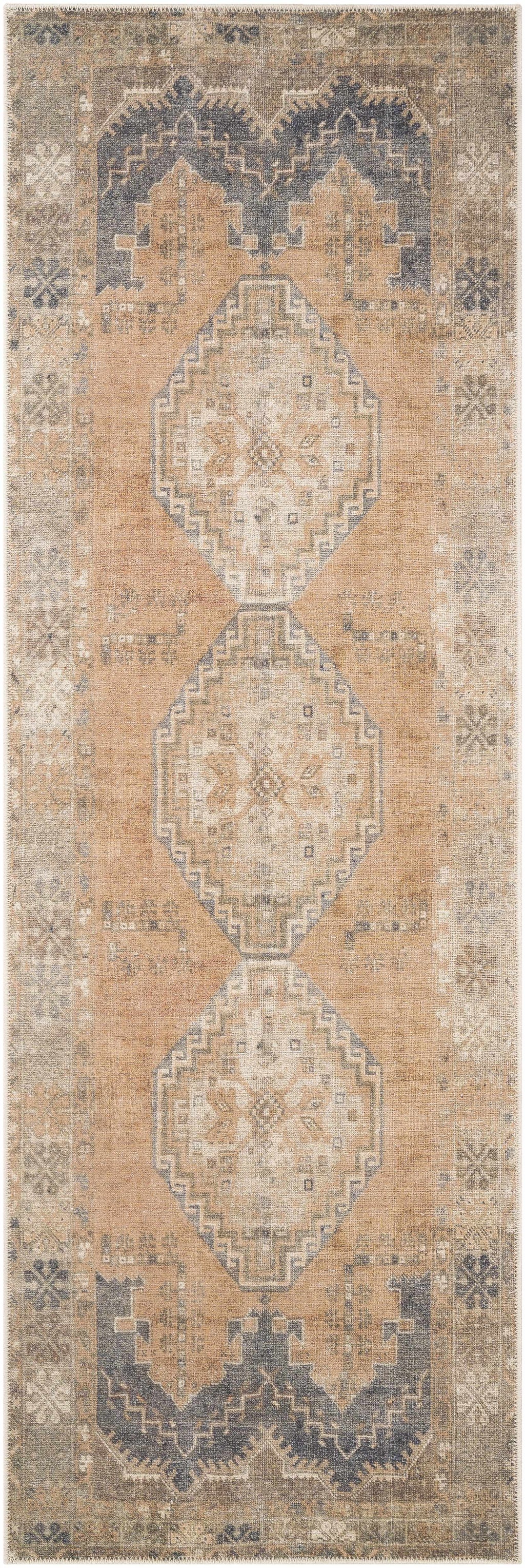 Carrabelle Peach Washable Area Rug - Clearance