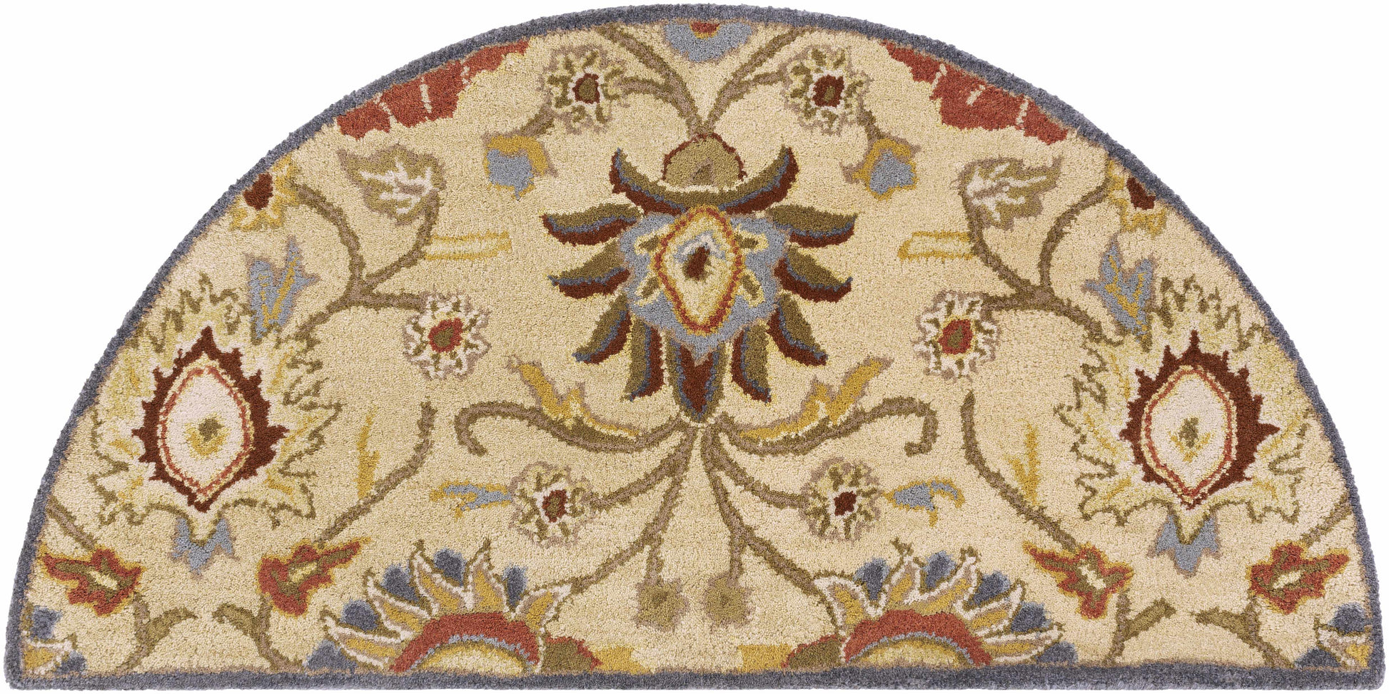 Caesar 1116 Hand Tufted Beige & Rust Wool Rug