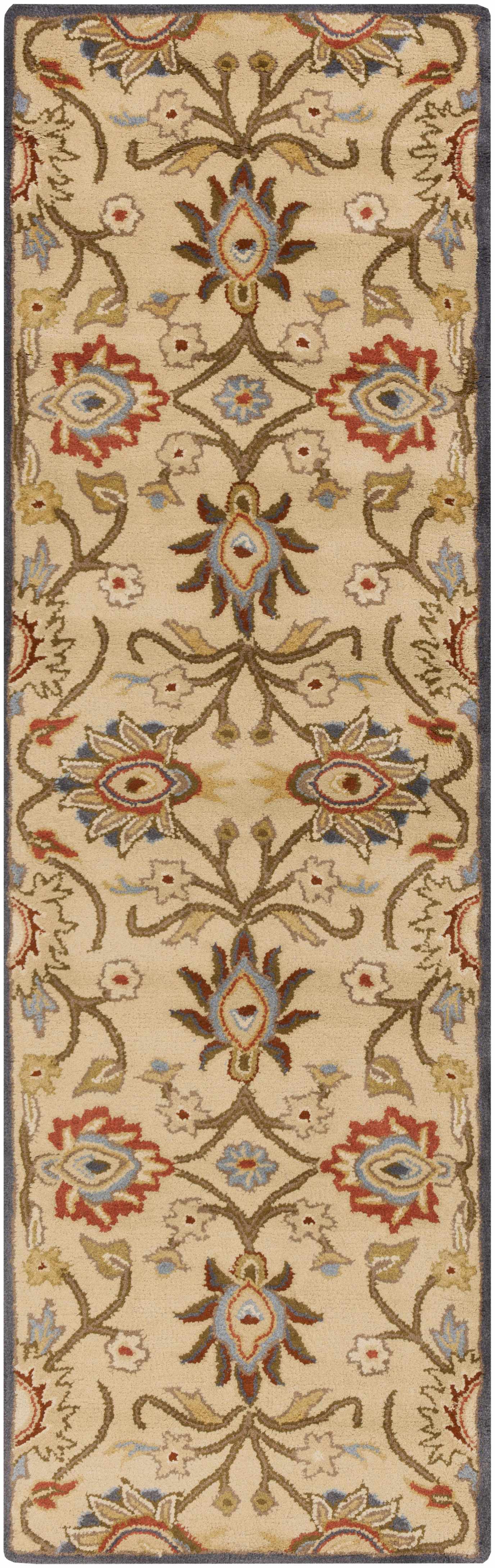 Caesar 1116 Hand Tufted Beige & Rust Wool Rug