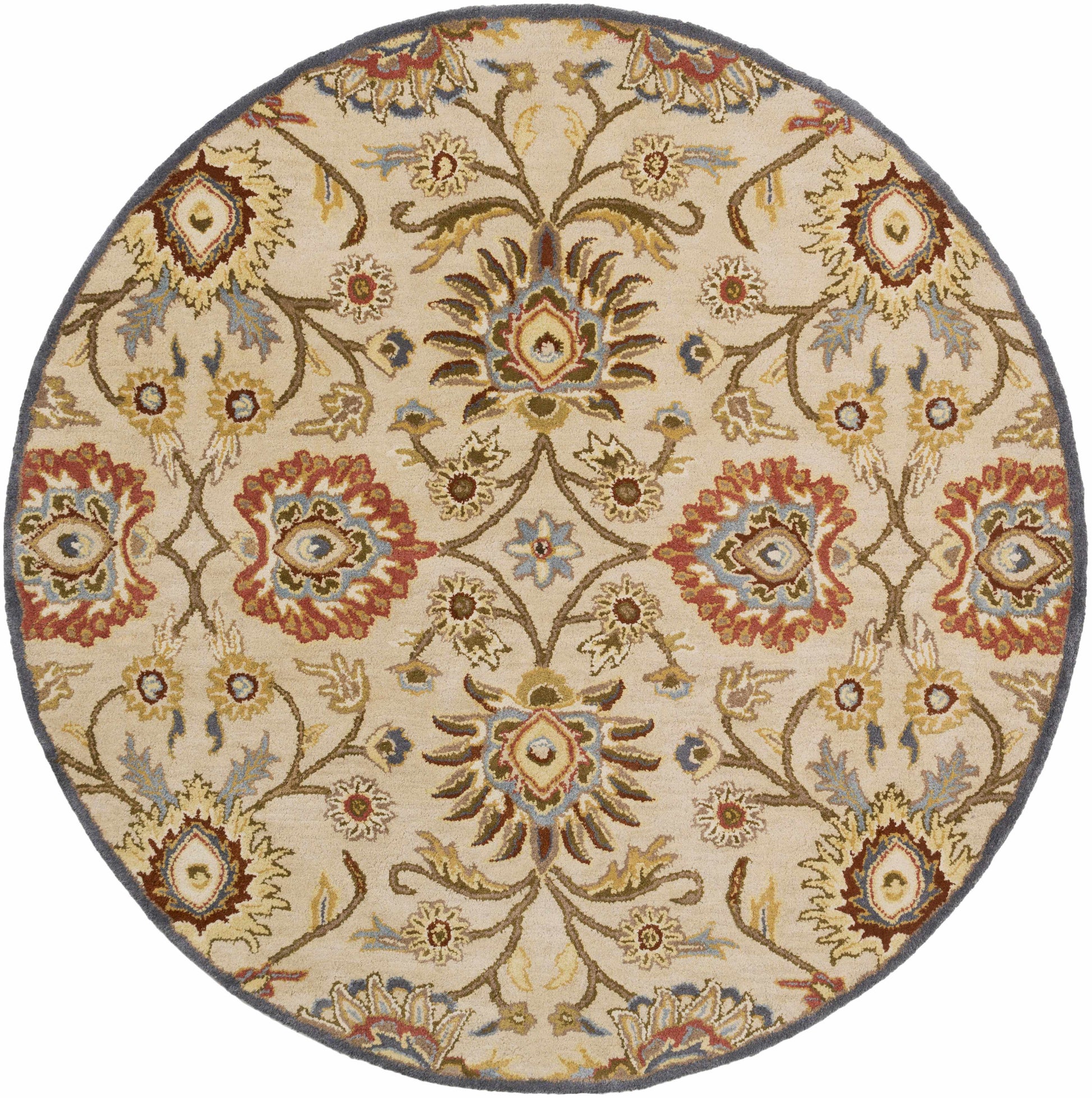 Caesar 1116 Hand Tufted Beige & Rust Wool Rug