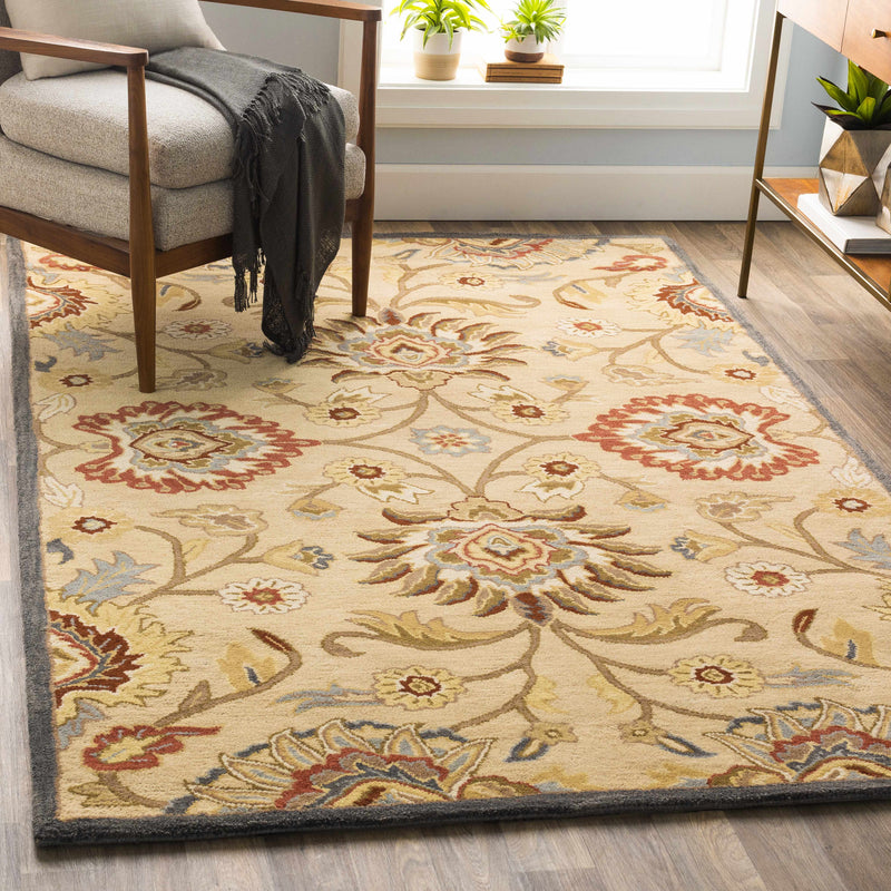 Caesar 1116 Hand Tufted Beige & Rust Wool Rug