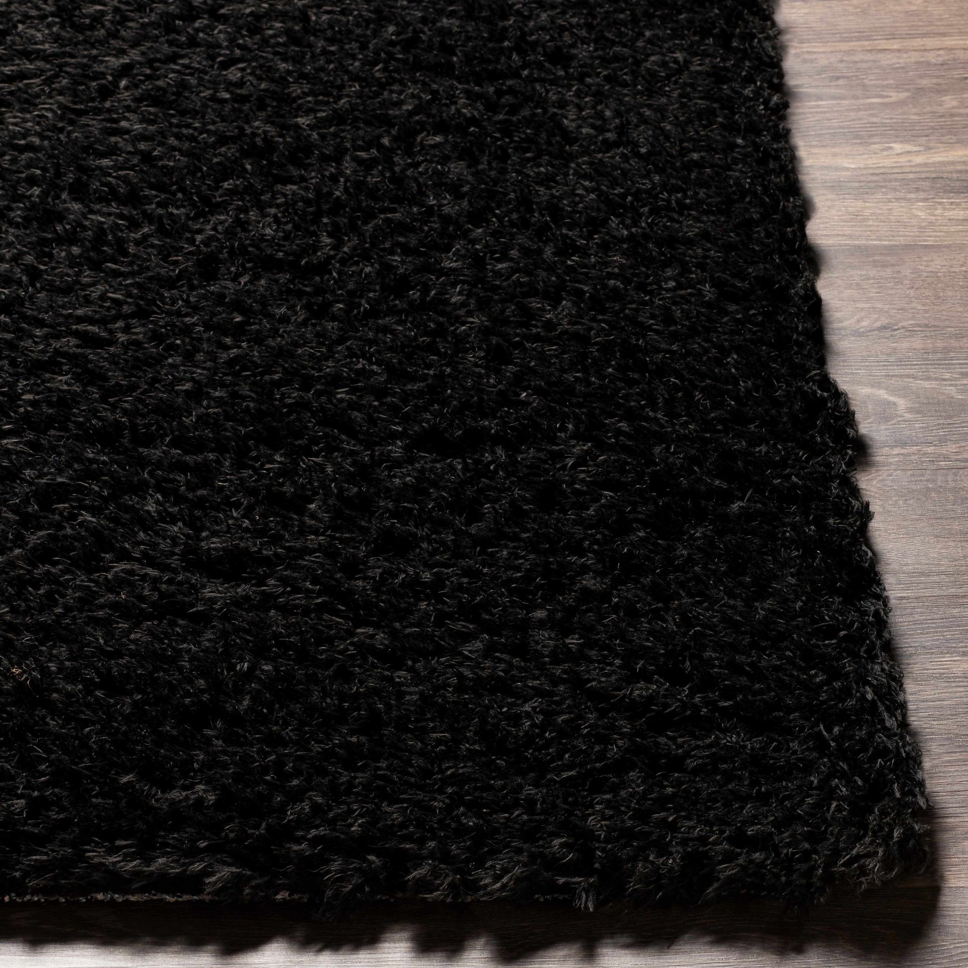 Siari Black Shag Area Rug - Clearance