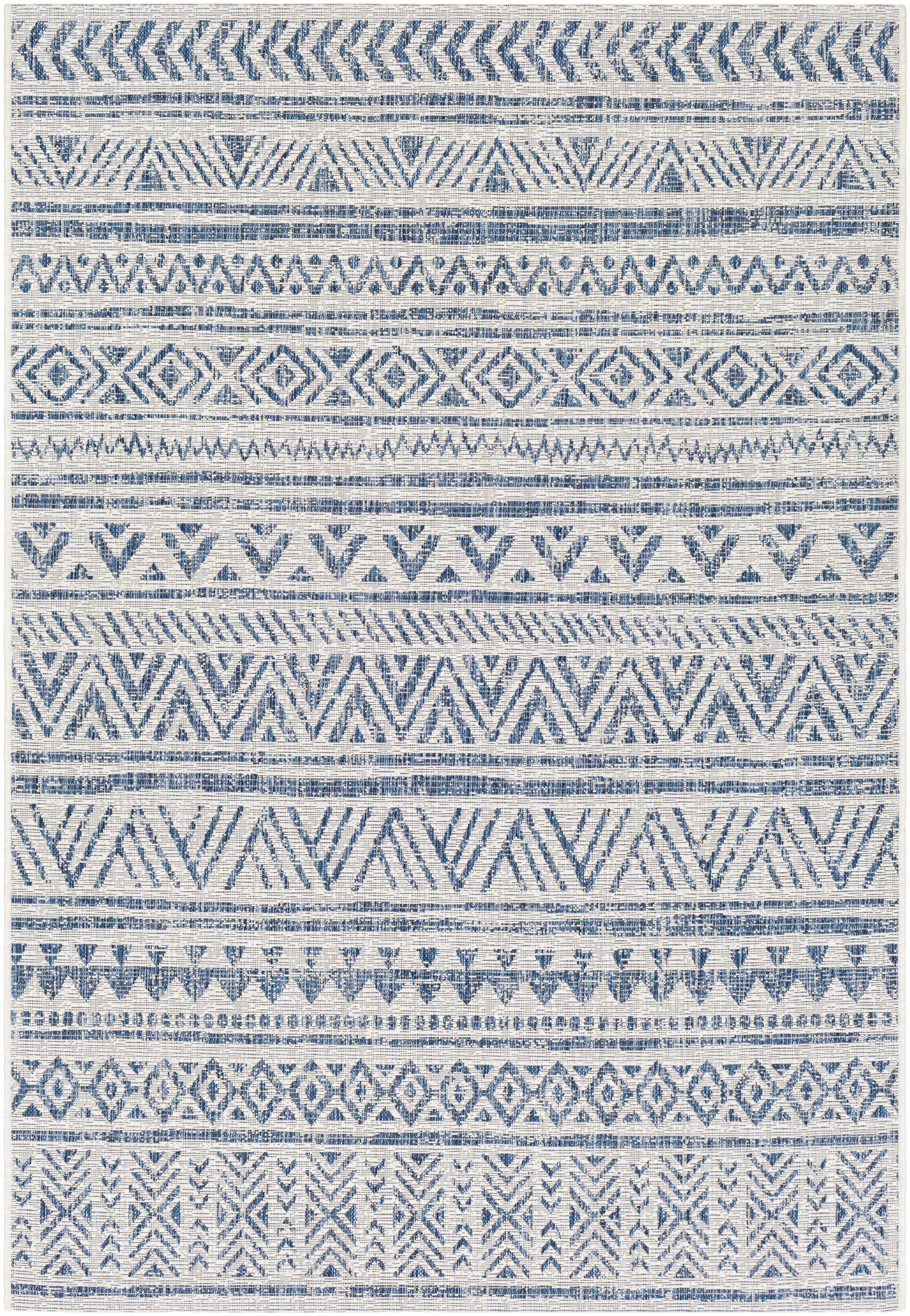 Novato Navy All Over Pattern Performance Rug