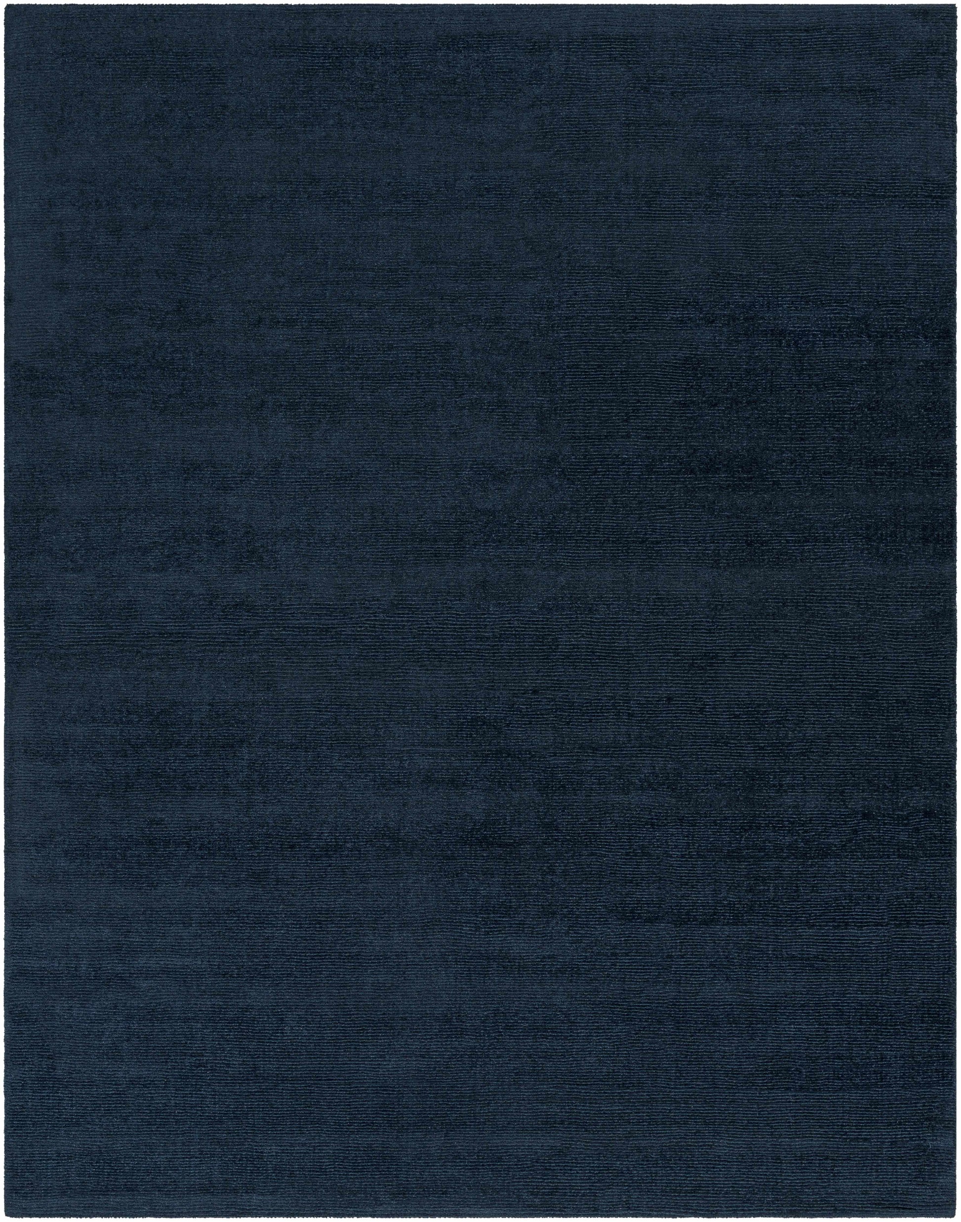 Brockton Solid Dark Blue Wool Rug