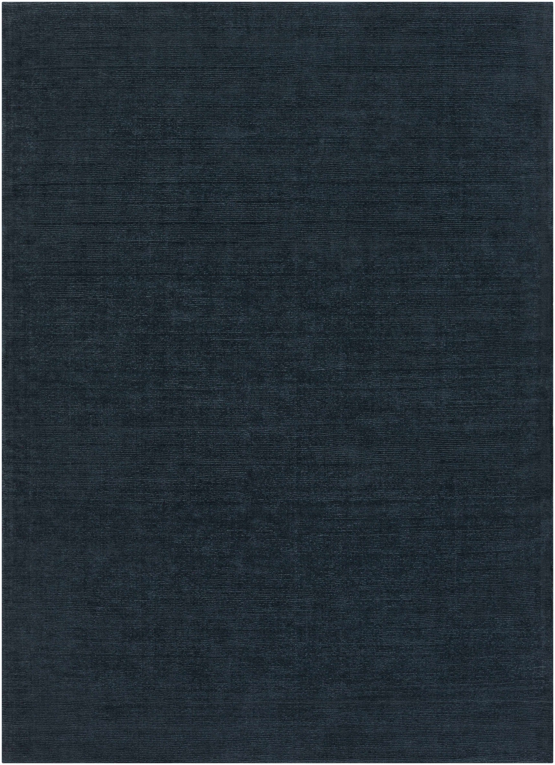 Brockton Solid Dark Blue Wool Rug