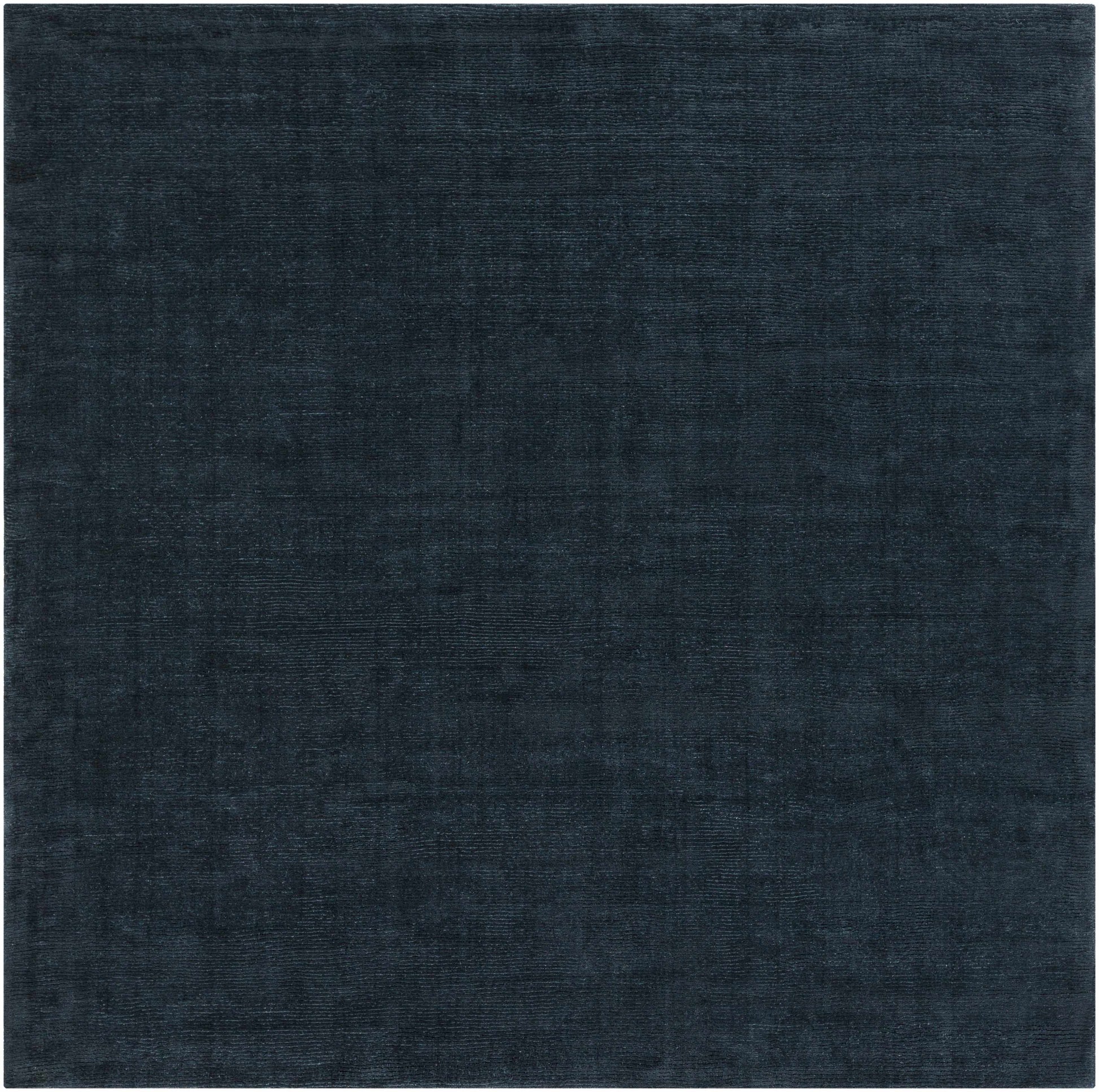 Brockton Solid Dark Blue Wool Rug