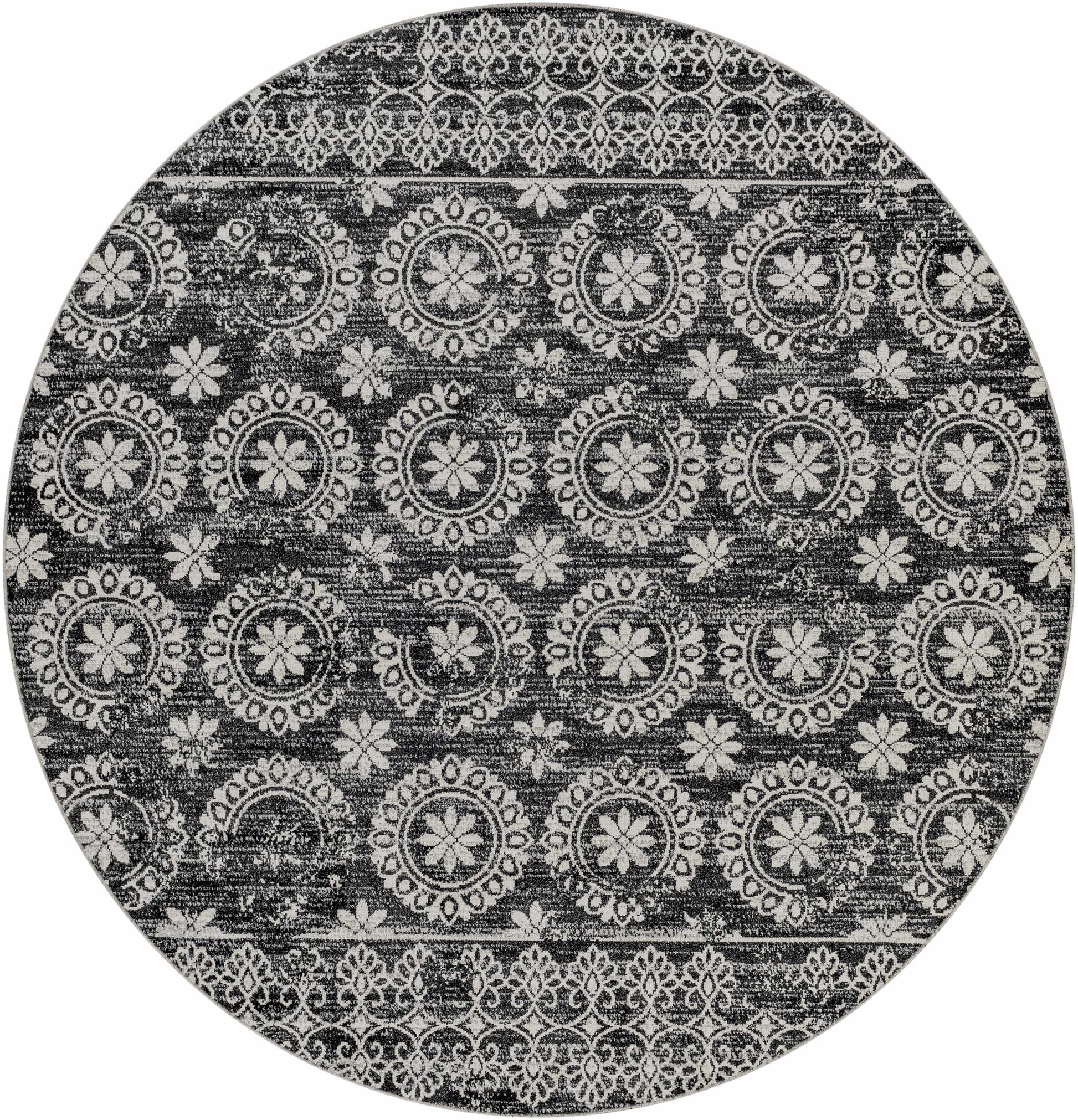 Kahraman Black & White Washable Rug