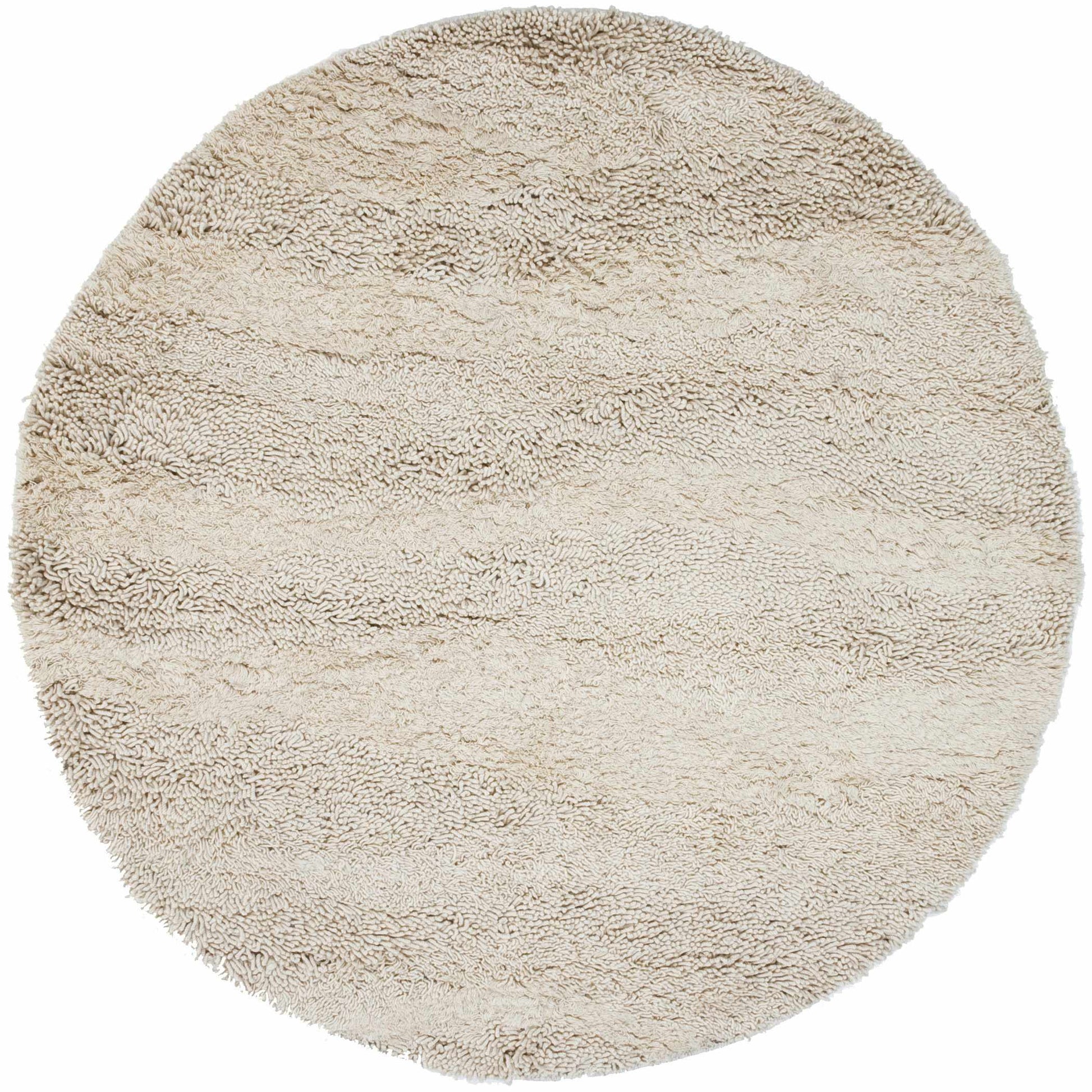 Kettering Solid Cream Wool Shag Rug