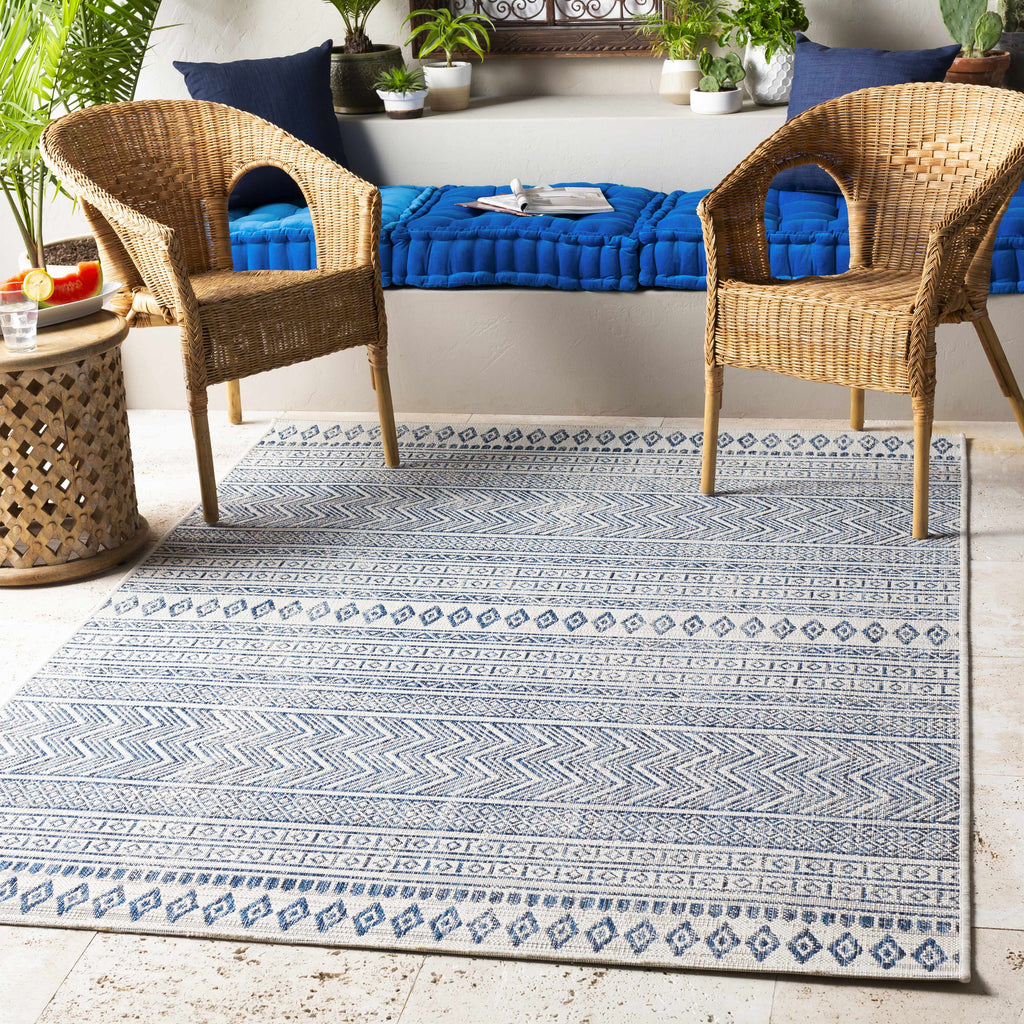Madras Light Blue Green All Over Performance Area Rug