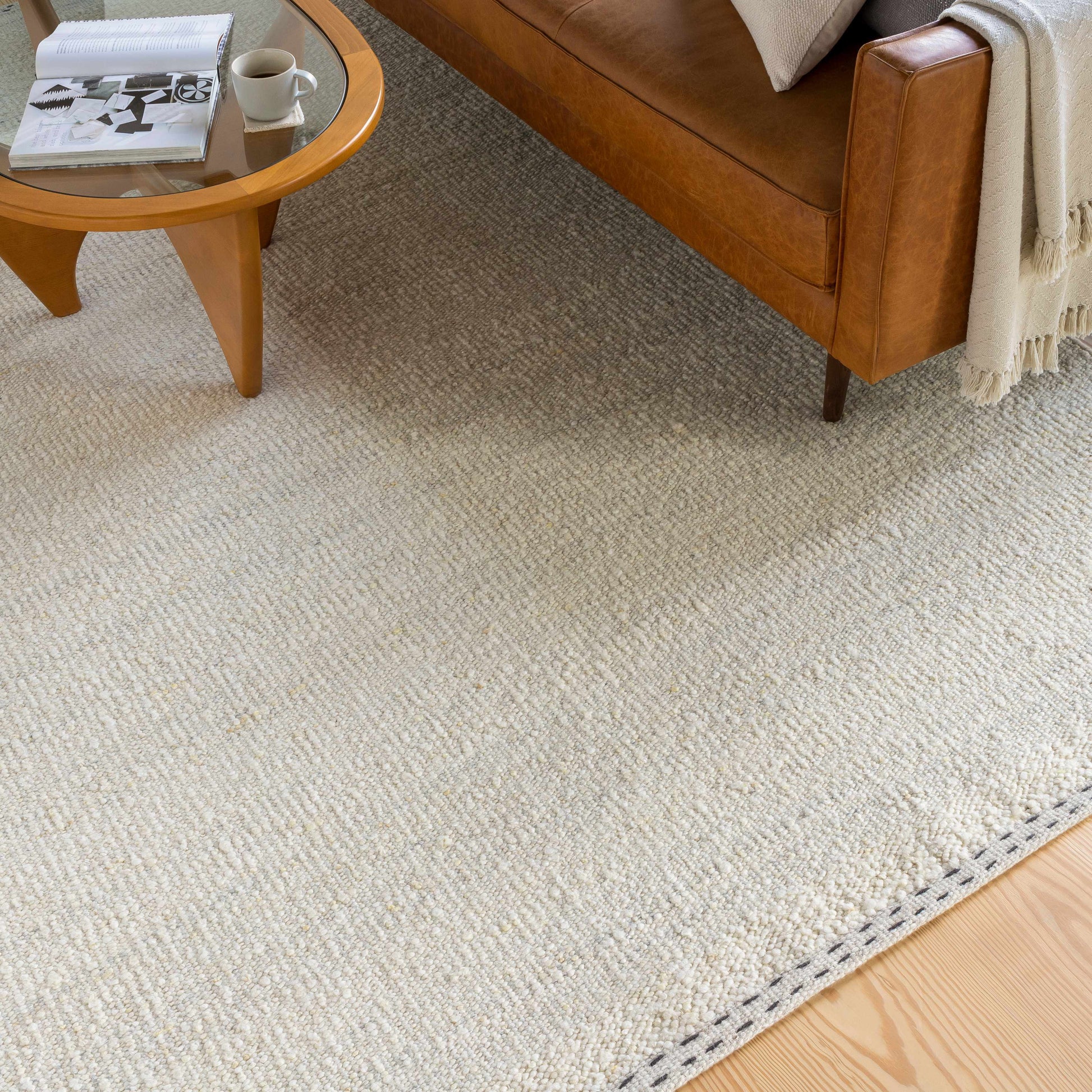 Yaniklar Cream Flat Woven Wool Rug