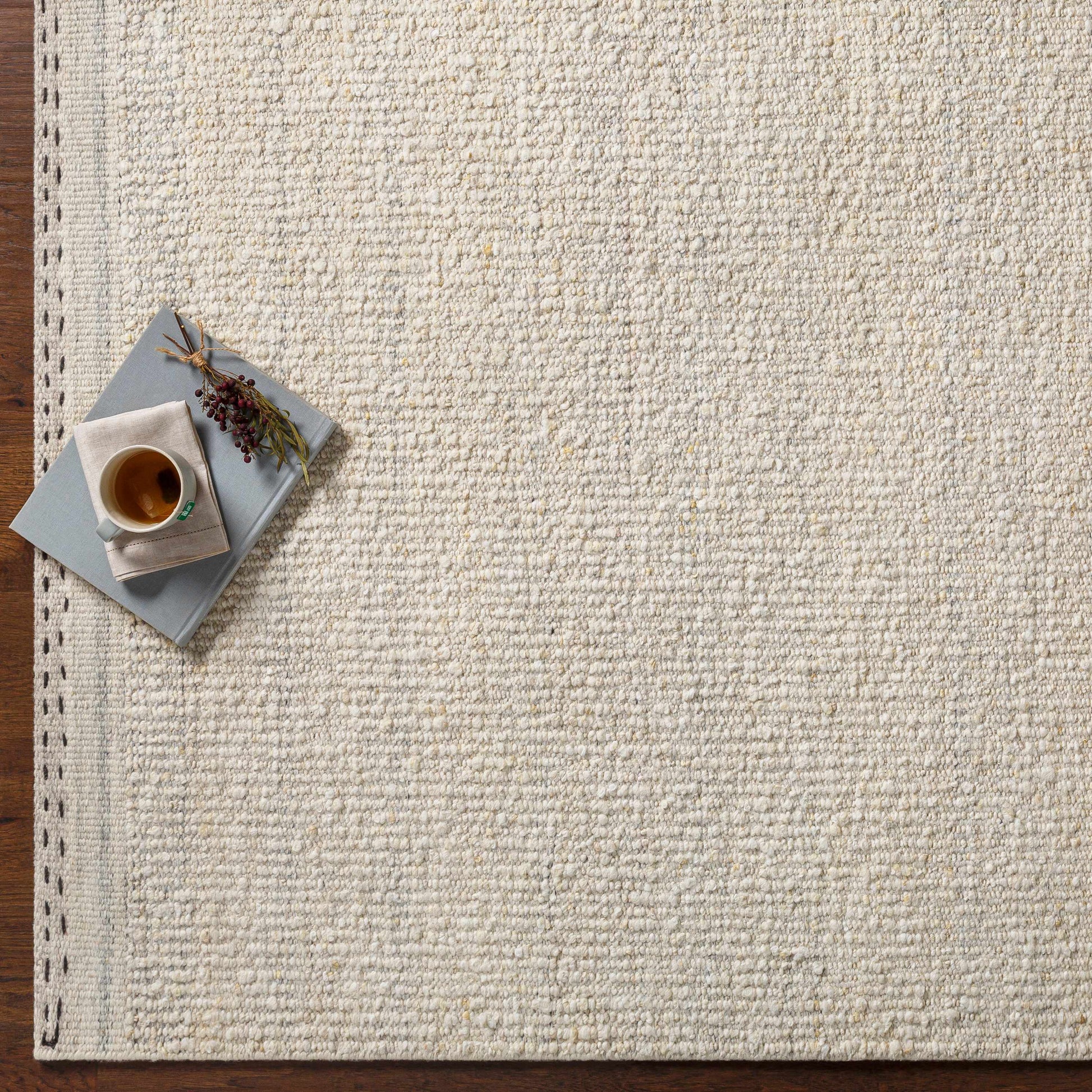 Yaniklar Cream Flat Woven Wool Rug