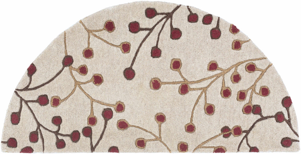 Elsu Beige&Burgandy Wool Rug