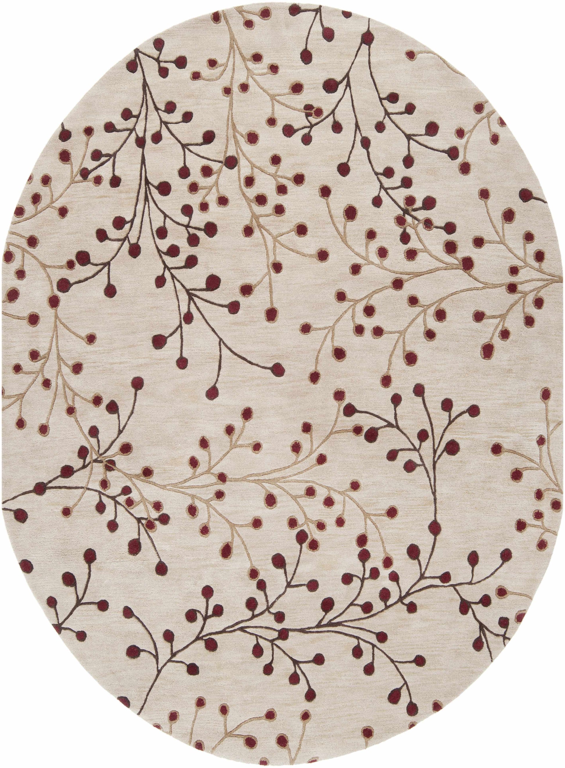 Elsu Beige&Burgandy Wool Rug