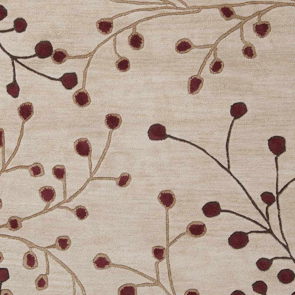 Elsu Beige&Burgandy Wool Rug