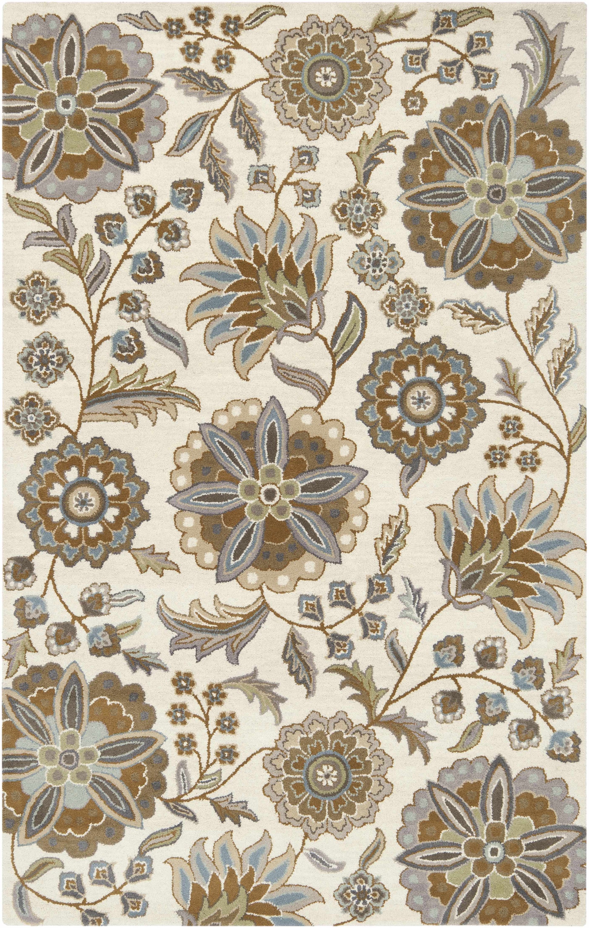 Mack Floral Wool Area Carpet