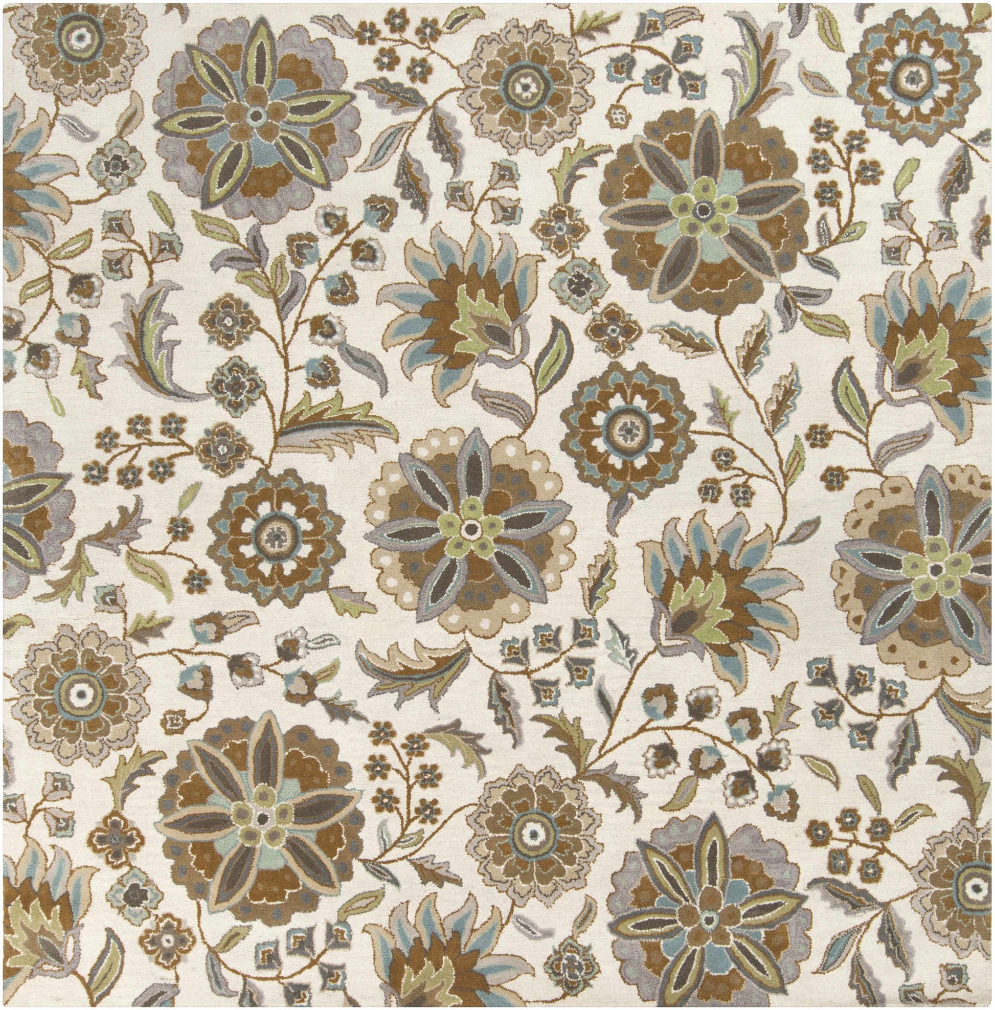 Mack Floral Wool Area Carpet