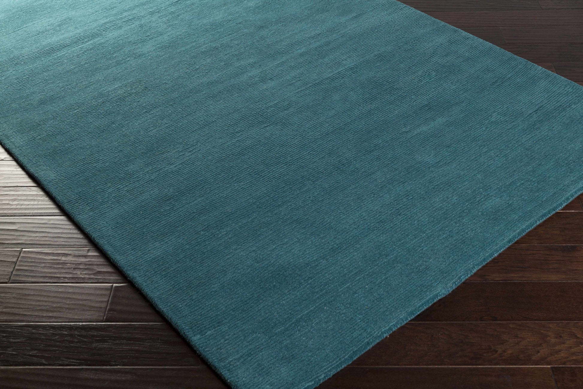 Brockton Solid Teal Wool  Rug