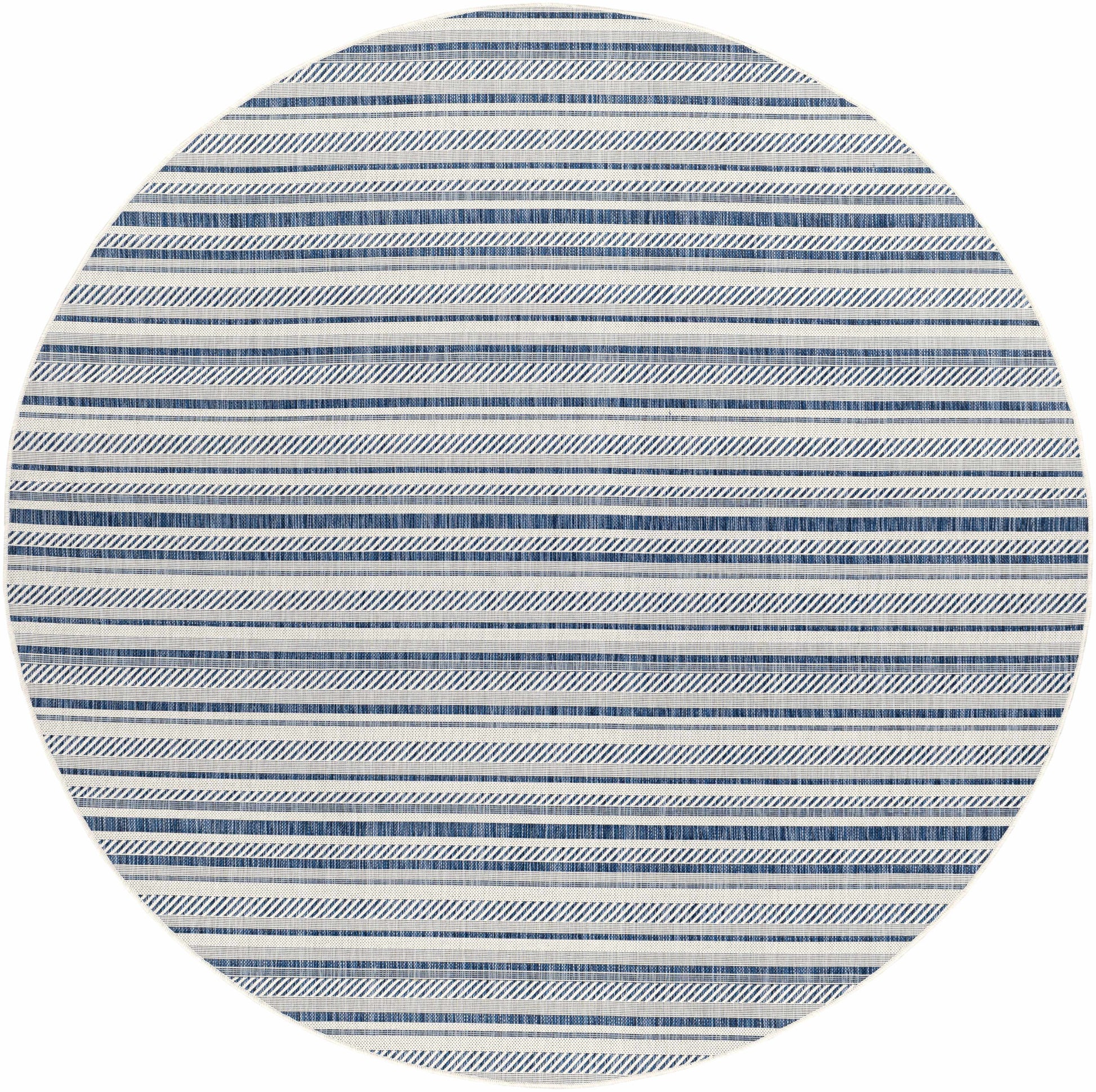 Olin White&Blue Striped Nordic Rug