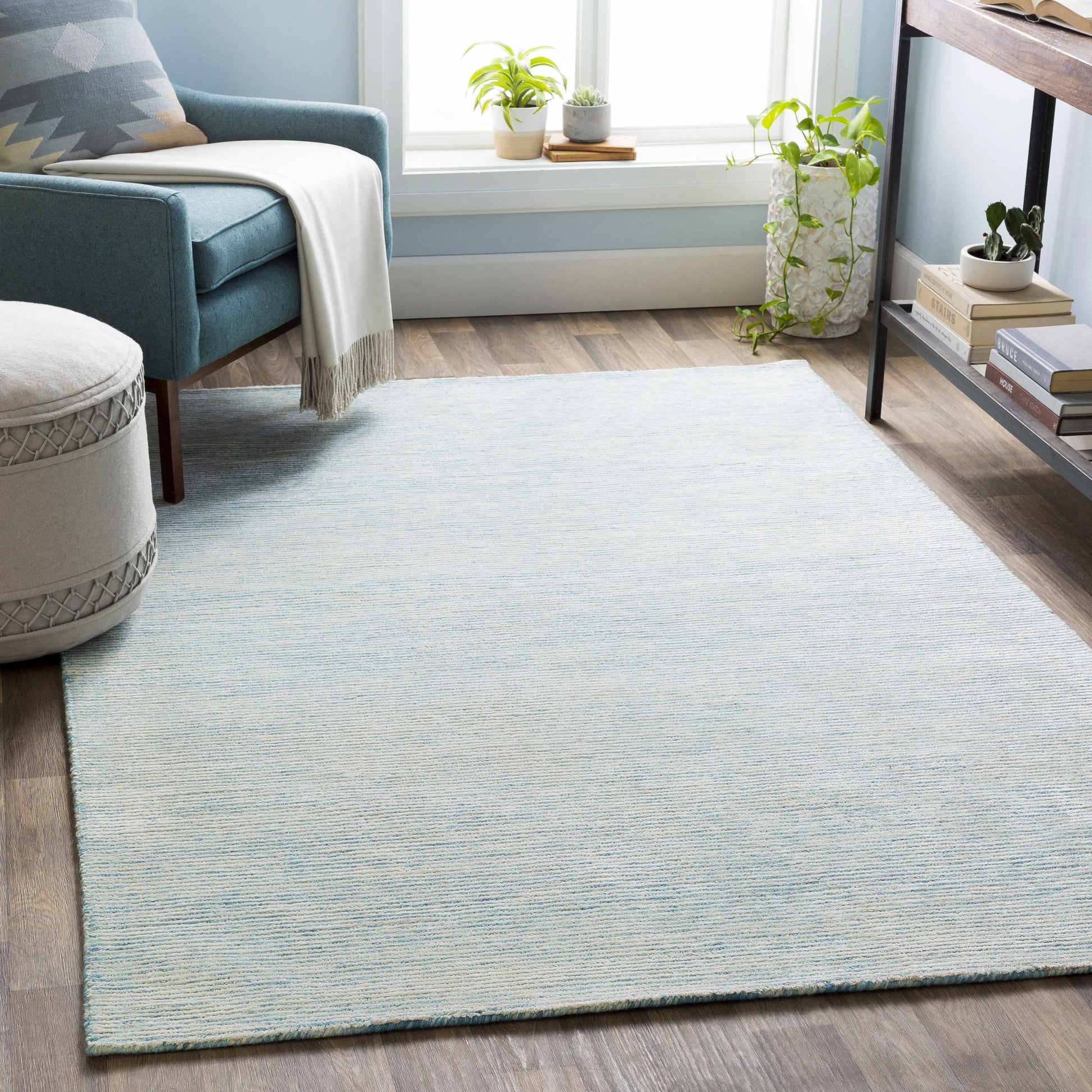 Orcas Hand Tufted Wool-Blend Rug - Ice Blue