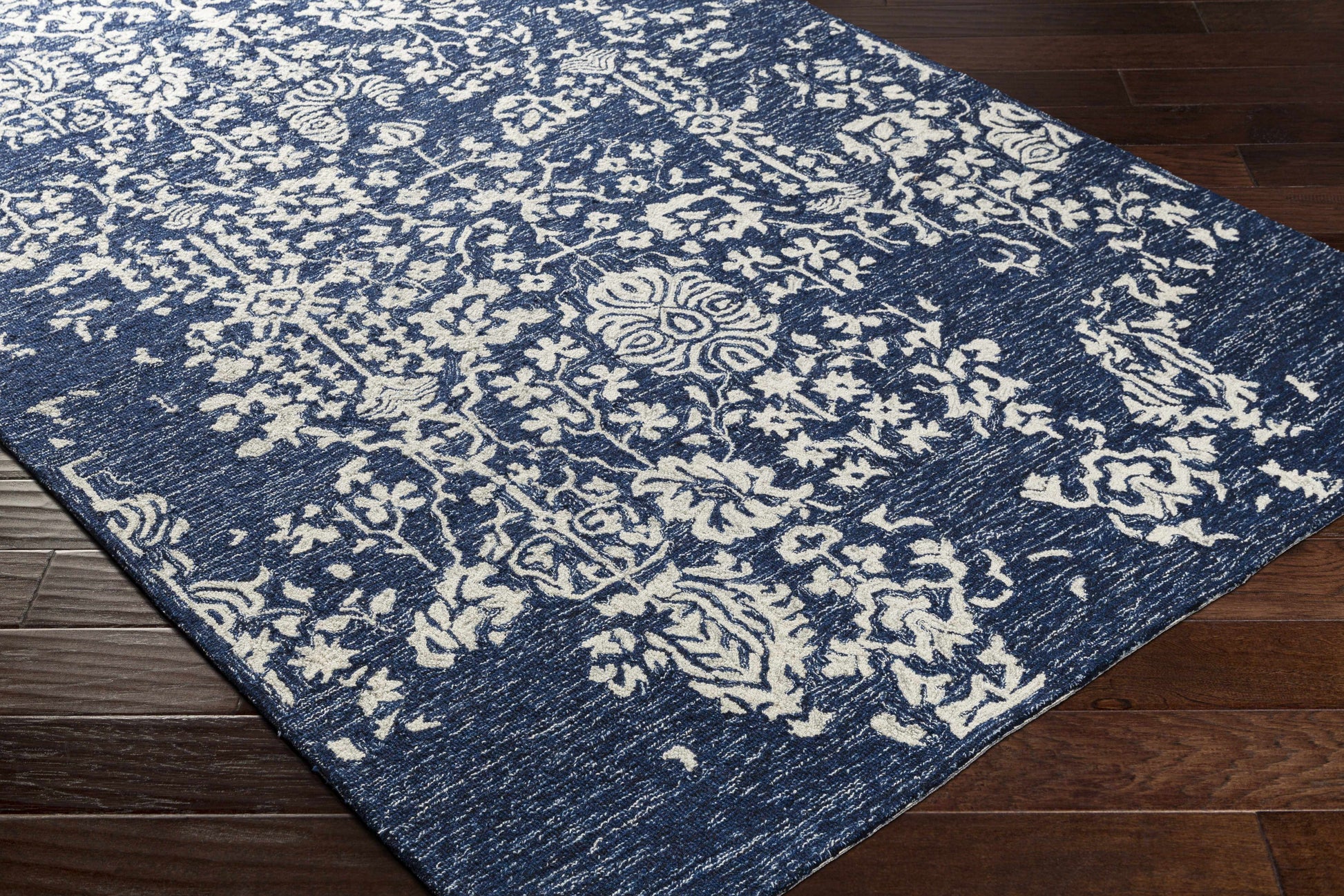 Poole Navy Wool Area Carpet