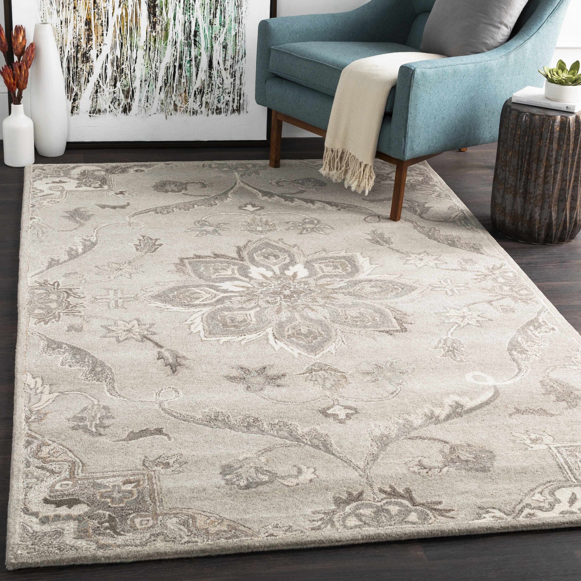 Peterstown Beige Wool Rug