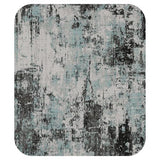 RELEANY Abstract Rug — Black/Teal Blue — Amazon colorway