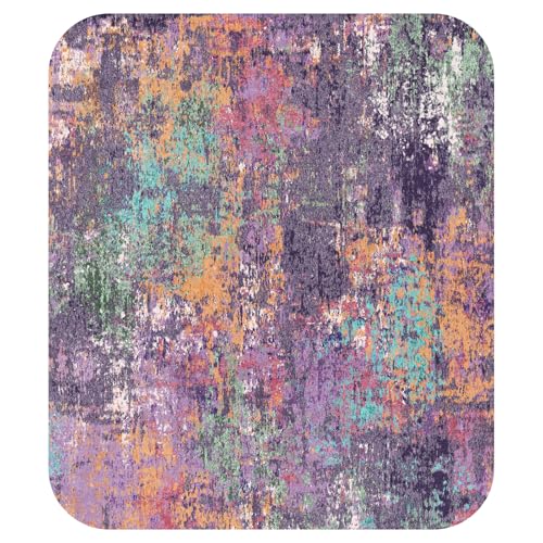 RELEANY Abstract Rug — Purple/Orange/Teal/Green/Red — Amazon colorway