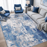 RELEANY modern abstract washable area rug in Blue/Gray — product photo 1