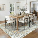 RELEANY vintage medallion rug Beige / Carbon Gray / Orange gallery detail 3