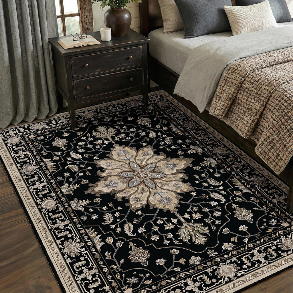 RELEANY vintage medallion rug Black / Neutral gallery detail 2