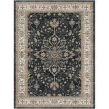 RELEANY Vintage Medallion Washable Rug – Black / Vintage Beige