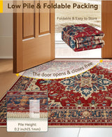RELEANY Vintage Medallion Washable Rug – Red / Blue - gallery 4